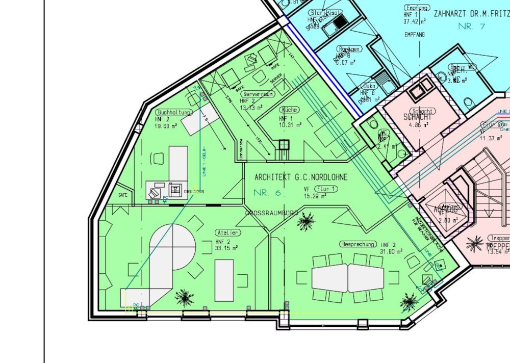 3 Büroräume im 2. OG mit Technikraum im Zentrum von Lohne Image 2